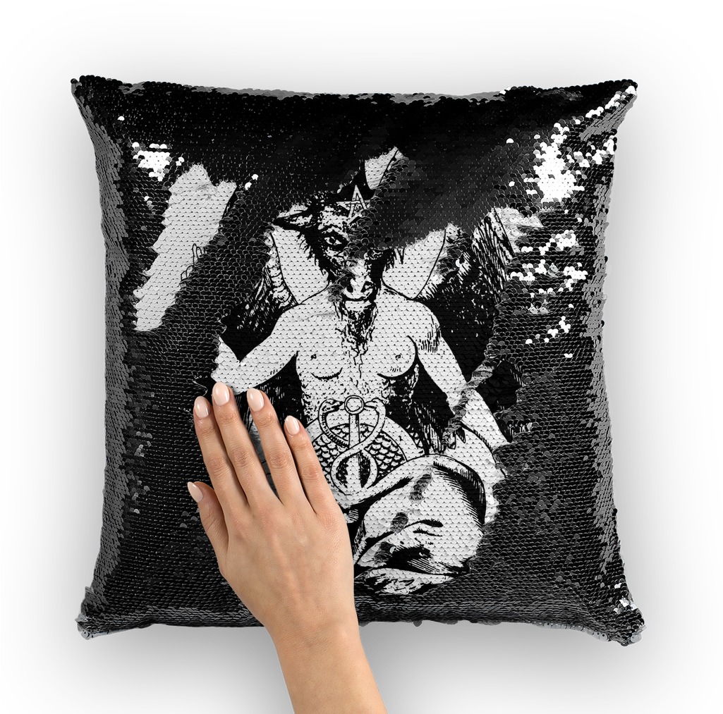 Baphomet Black ﻿sequin Cushion Cover - Cushion (1024x1024), Png Download