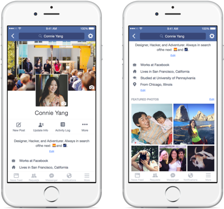 Facebook Revamped Profiles - 4 Featured Photos Facebook (625x521), Png Download