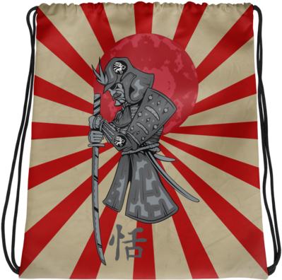 Vorvaeh The Last Samurai Drawstring Bag - Samurai And Red Moon - Japanese Asian Sword Snap On (480x480), Png Download