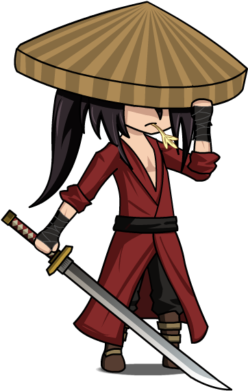 Click On The Photo To Start Tagging - Cartoon Samurai Png (399x600), Png Download