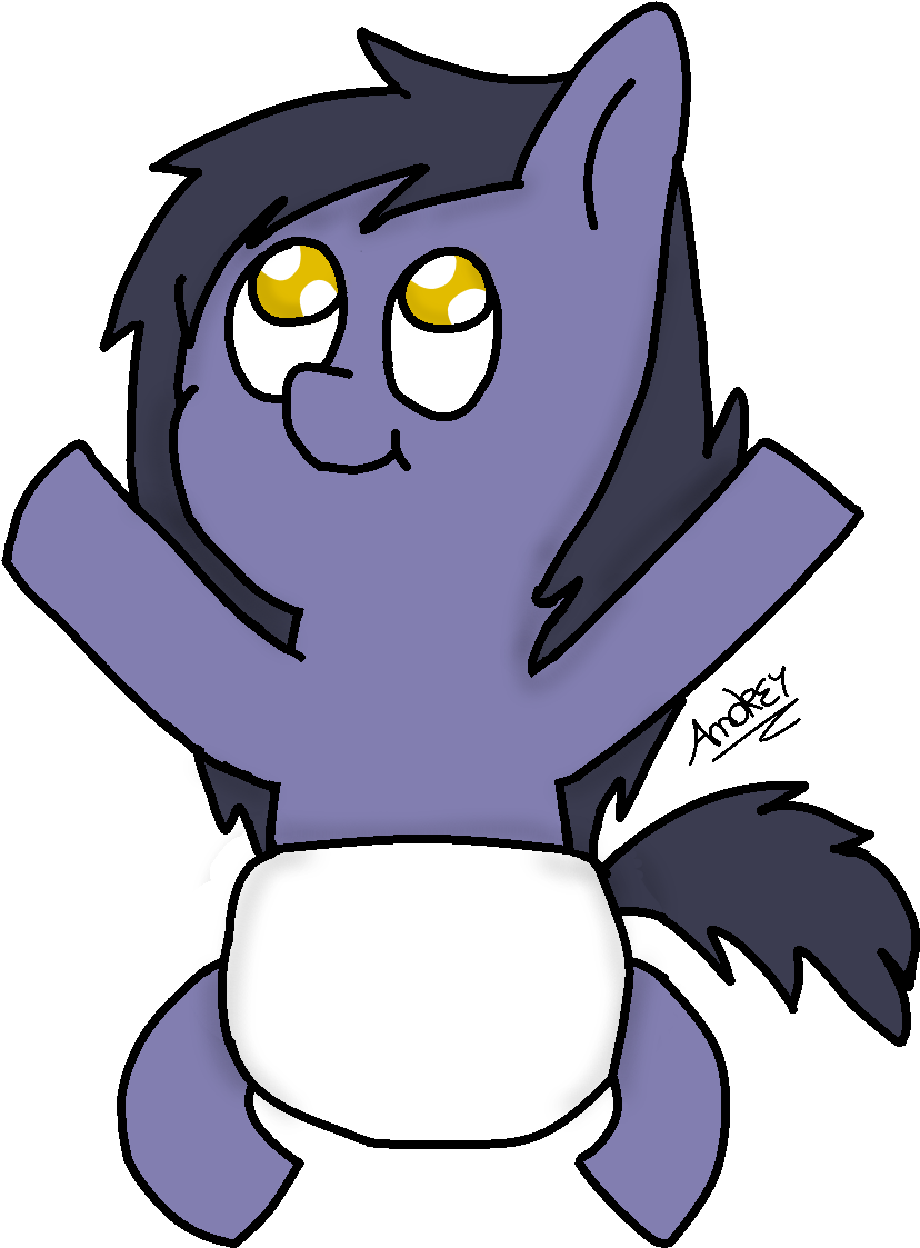Stargamer8, Baby, Baby Pony, Cute, Diaper, Female, - Cartoon (847x1155), Png Download