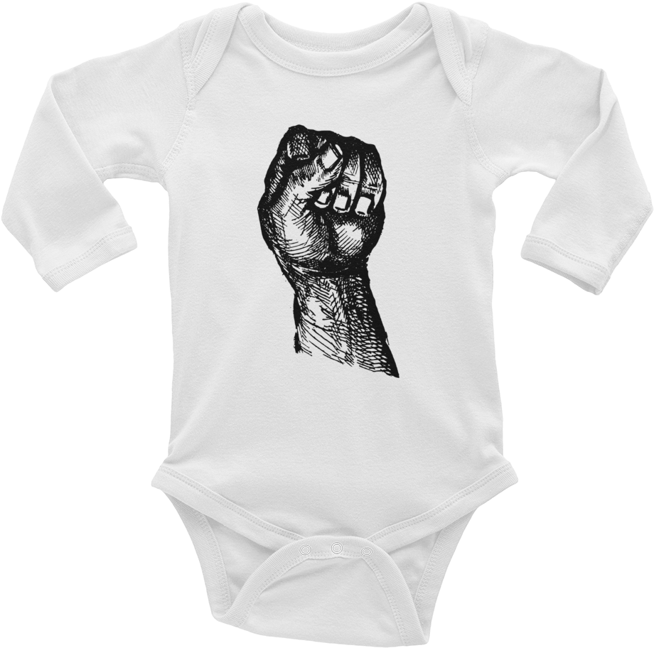 Closed Power Fist Baby Onesie Long Sleeve - Grab It Nation By We The People 9781540627728 (paperback) (1000x1000), Png Download