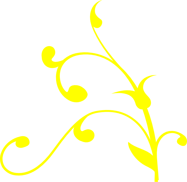 Yellow Swirl Border Png (600x584), Png Download