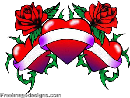 Tattoo Clipart Love Heart - Love Heart Tattoo Designs (450x339), Png Download