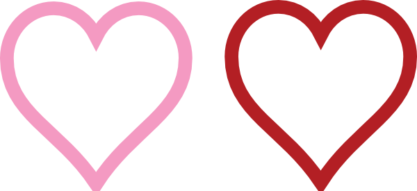Two Hearts Lined Clip Art - Clip Art (600x275), Png Download