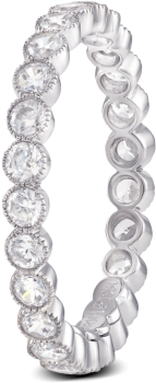 Ring Bezeled Diamonds Eternity Wedding Band Platinum - Chain (410x410), Png Download