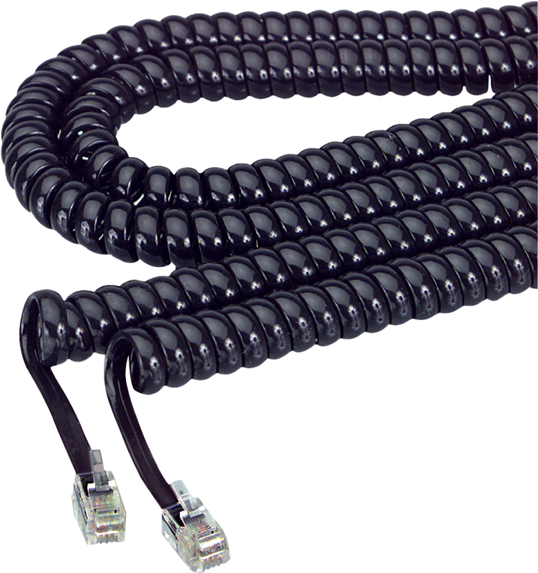 Product Image - Softalk 48102 Phone Coil Cord 12-feet Black Landline (850x850), Png Download