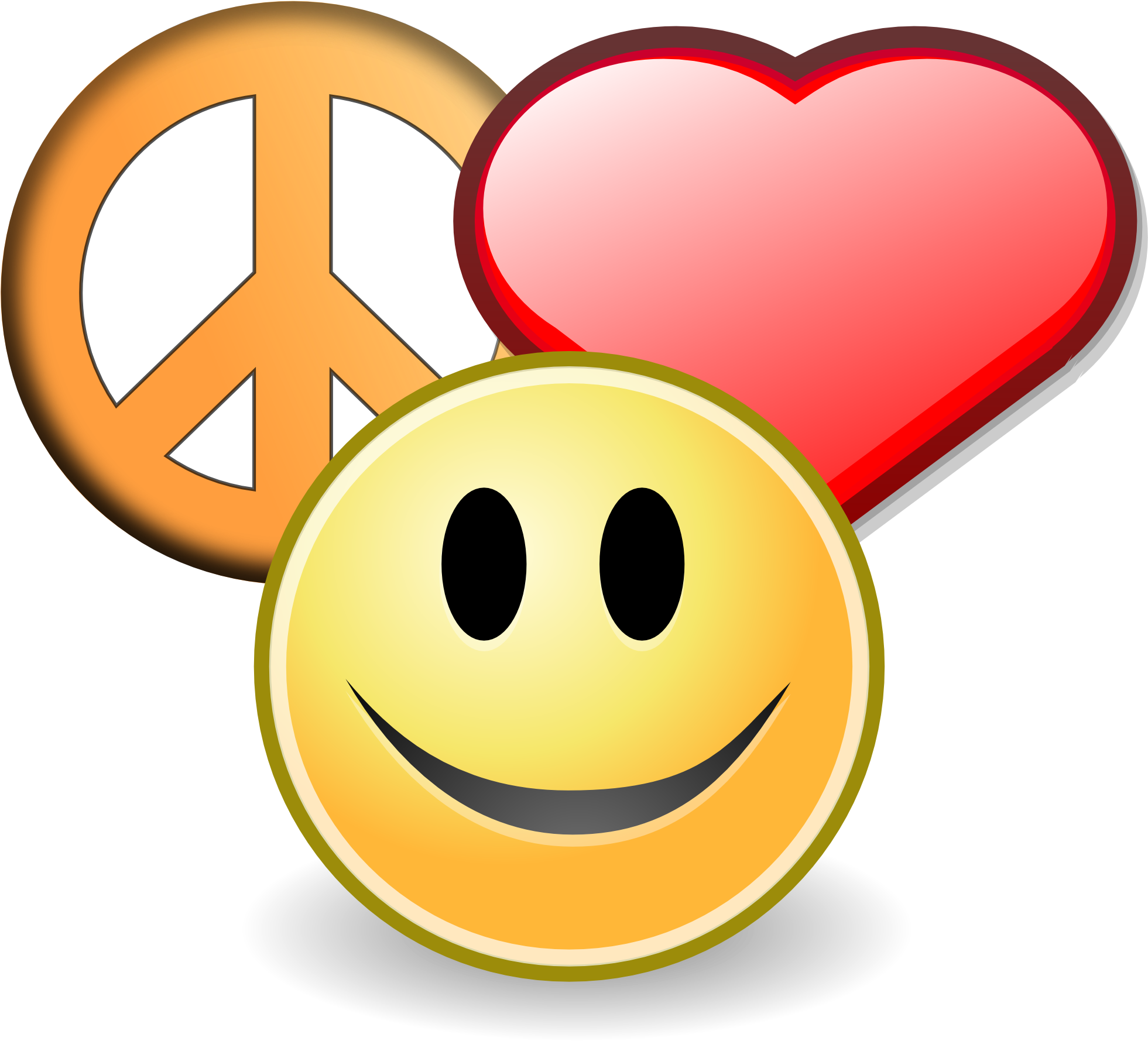 Clip Art Peace Love And Happyness Christmas - Peace And Love Clip Art (1969x1881), Png Download