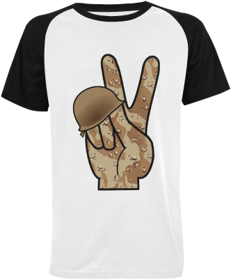 Desert Camouflage Peace Sign Men's Raglan T-shirt (model - Shirt (500x500), Png Download