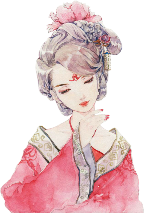 Modern Japanese Wallpaper Drawing Korean Geisha Painting (480x708), Png Download
