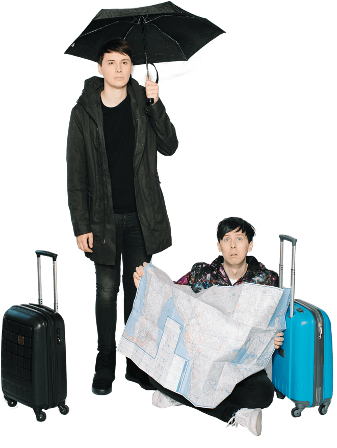 Picture Black And White Library Dan And Phil Go Outside - Dan And Phil Go Outside Inhoud (795x885), Png Download