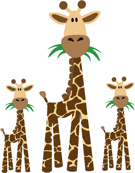 Baby Animal Clipart Giraffe - Giraffe With Baby Clip Art (600x600), Png Download