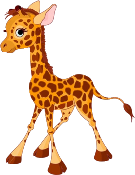 Cute Baby Giraffe Cartoon N4 - Cute Baby Giraffe Cartoon (600x600), Png Download