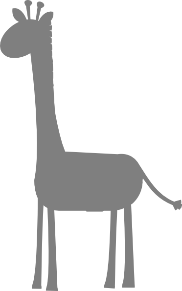 Birthday Girl Giraffes Clip Art - Grey Giraffe Clipart (372x595), Png Download
