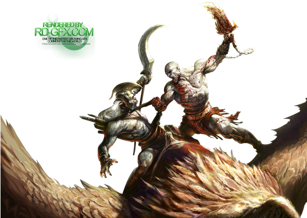 God Of War 2, Kratos, Кратос, Битва, Battle - Photoshop God (600x433), Png Download