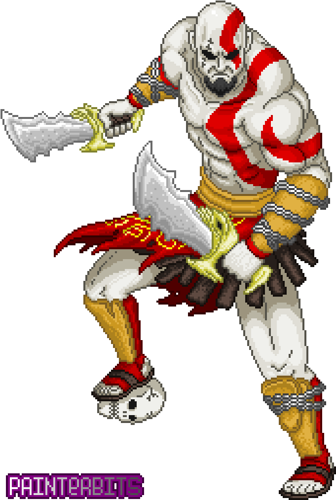 Kratos God Of War Pixelart - Kratos Pixel Art (740x1057), Png Download