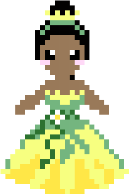 Tiana - Princess Pattern Perler Beads (340x440), Png Download