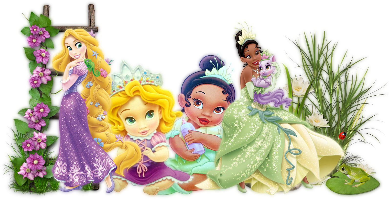 *tiana* - Disney Princess Palace Pets Glitzy Glitter Friends (1600x827), Png Download