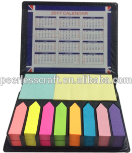 Pcsn002 Pu Cover Multicolor Custom Sticky Notes Memo - Memo Set + Kalender (350x350), Png Download