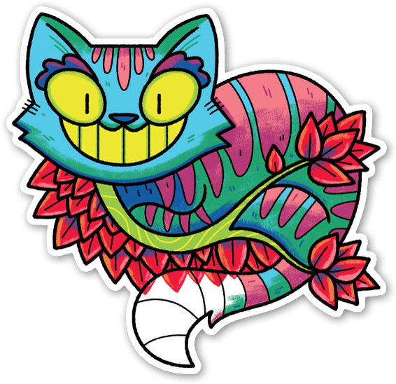 Cheshire Cat Sticker - Cat (600x578), Png Download