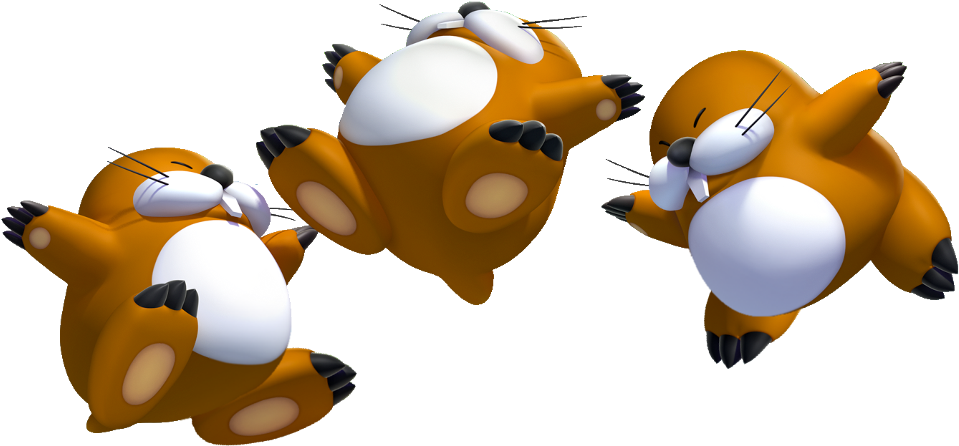 Monty Mole - Super Mario Monty Mole (1000x463), Png Download