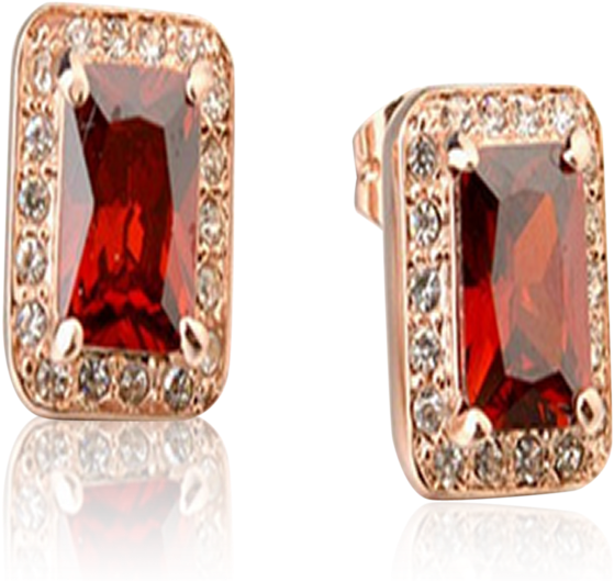 Cz Diamond Gold Square Stud Earrings - Earrings (600x600), Png Download