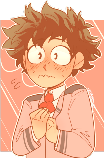 I Colored That Nervous Deku Sketch I Did Earlier - Fandom (500x602), Png Download