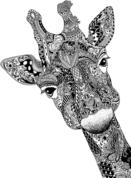 Image - Black And White Patterned Animals (473x650), Png Download