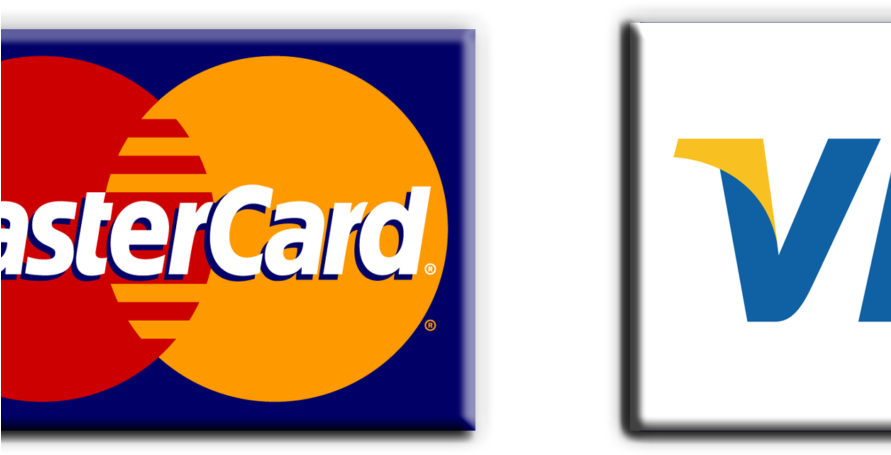 Major Credit Card Logo Png File - Visa / Mastercard Decal / Sticker - Size - Large (6.5"w (890x510), Png Download