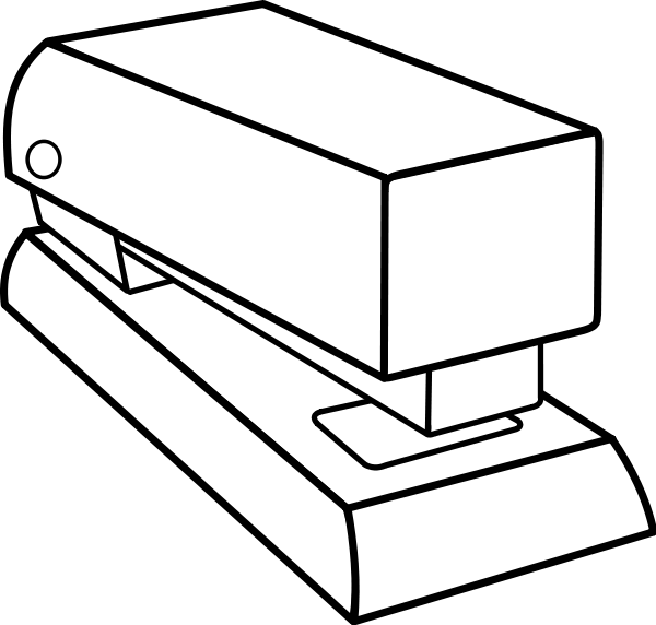Line Art Of A Stapler Clipart Png (600x572), Png Download
