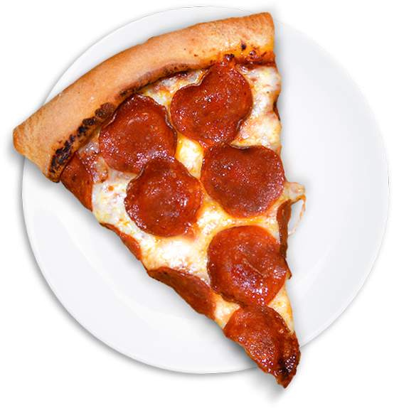 Pepperoni Pizza Slice Woodstock's - Pizza Teeth (554x574), Png Download