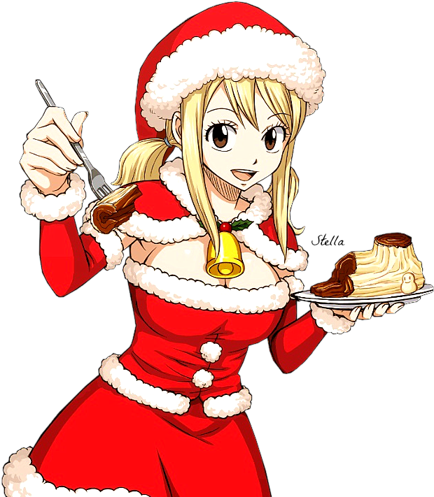 Lucy Heartfilia Christmas Render - Fairy Tail Lucy Cards (640x722), Png Download