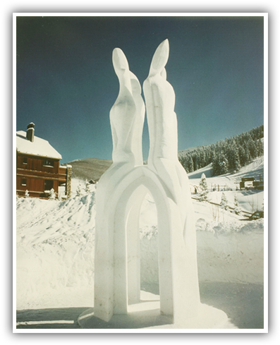 Snow Sculpture - Sculpture (535x519), Png Download