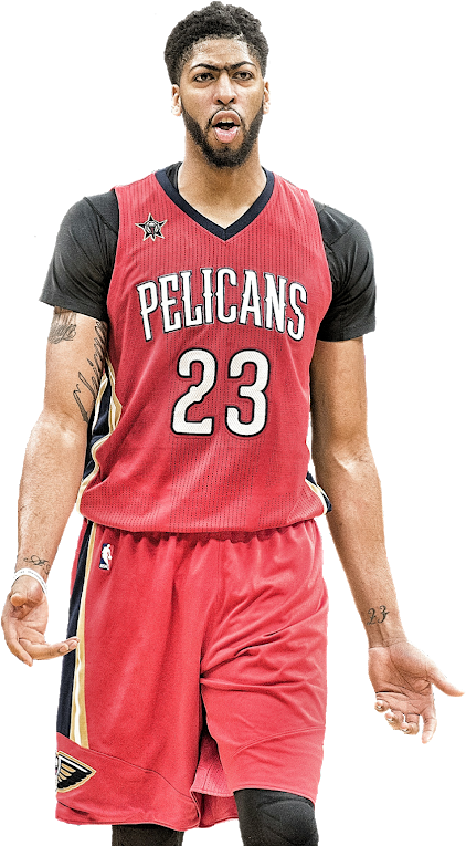 Men's Orleans Pelicans Anthony Davis No.23 Red Swingman (530x795), Png Download