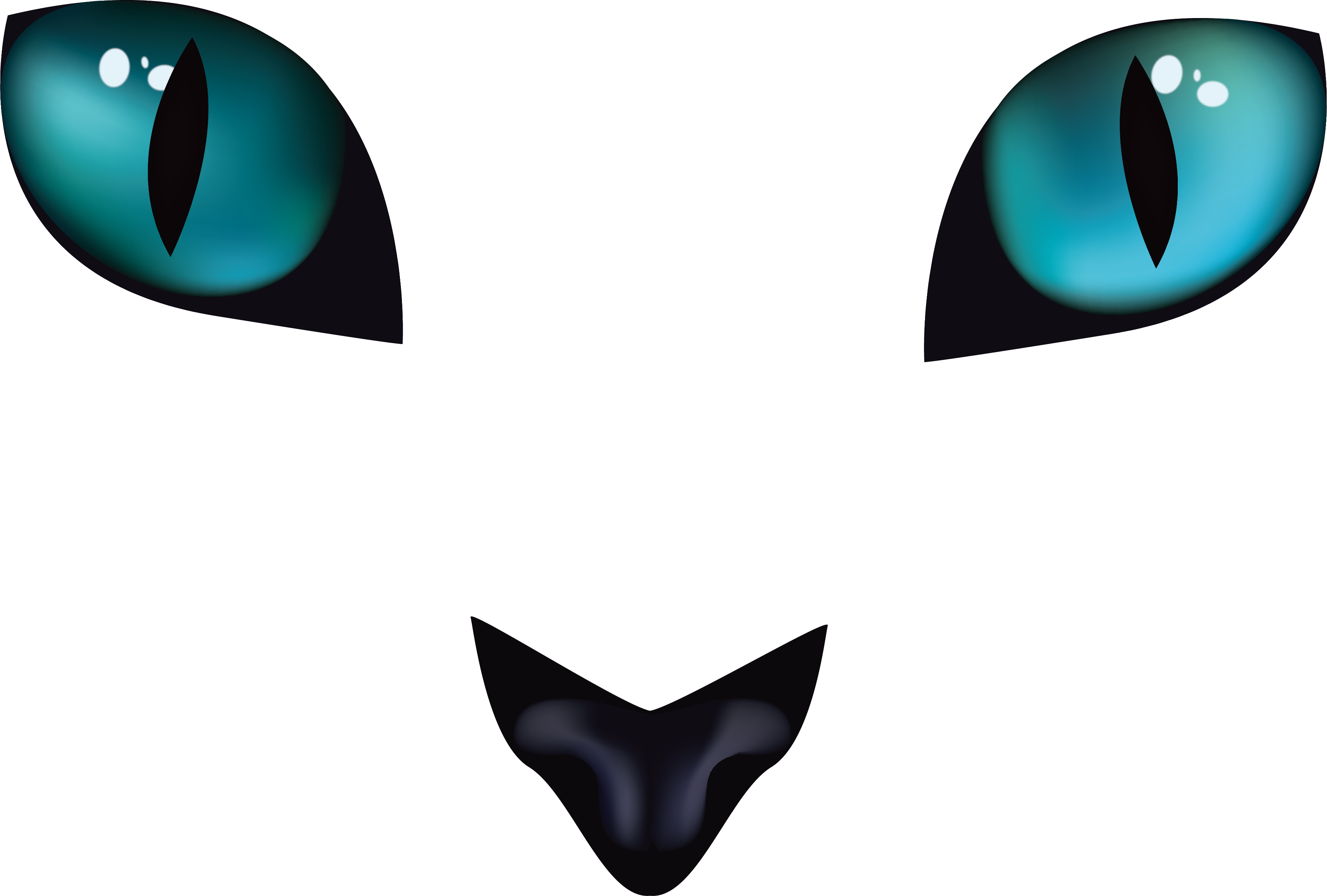 Cats Eye Horrible Black Cat Transprent Png - Ojos De Gato Dibujo (3823x2581), Png Download