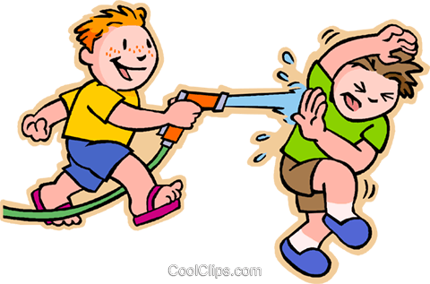 Banner Freeuse Download Pistol Clipart Cartoon - Playing With Water Cartoon (480x317), Png Download