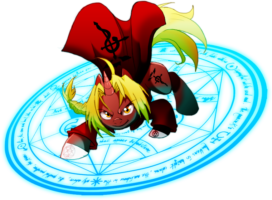 Dormin-kanna, Edward Elric, Fullmetal Alchemist, Ponified, - Full Metal Alchemist Symbol (872x641), Png Download