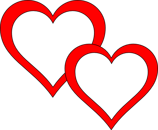 Line Art Clipart Heart - 2 Heart (600x495), Png Download