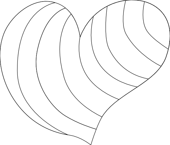 Hippie Heart Sheet Page Black White Line Art 555px - Heart Colouring In Pages (555x473), Png Download