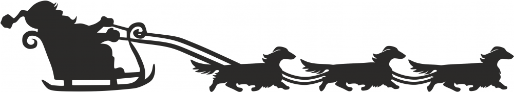 Dachshund Long Haired Santa Sleigh - Santa Claus (1000x1000), Png Download