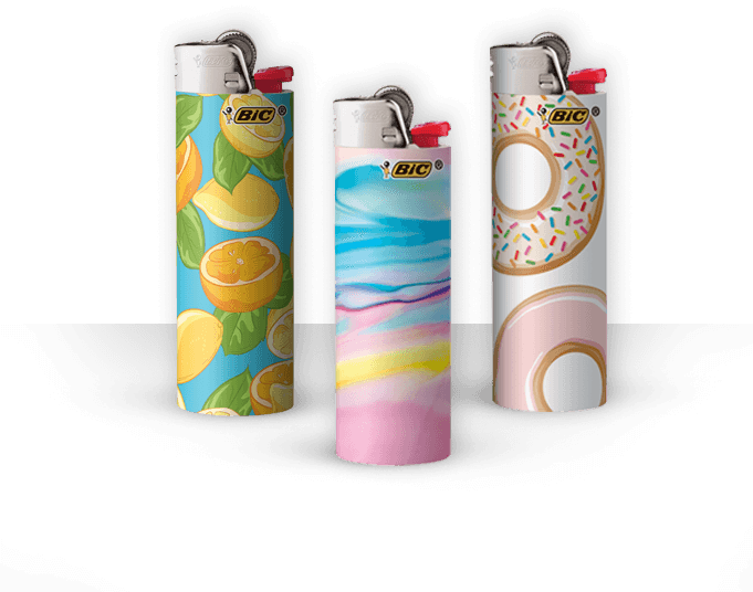 Three Pocket Lighters With Citrus Fruit, Doughnuts, - Watercolor Painting (681x536), Png Download