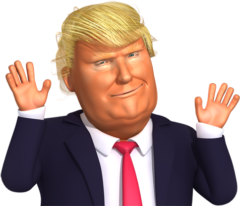 Free Icons Png - Donald Trump Cartoon Transparent (600x432), Png Download