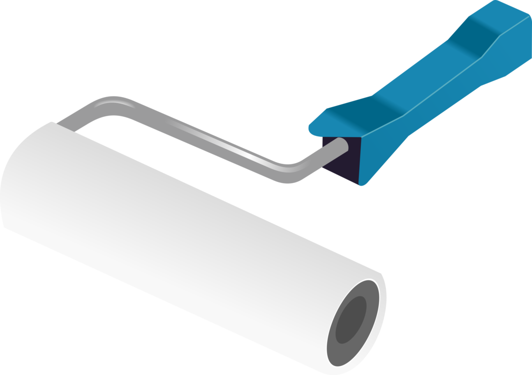 Paint Rollers Painting Paintbrush - Free Paint Roller Clipart (1063x750), Png Download