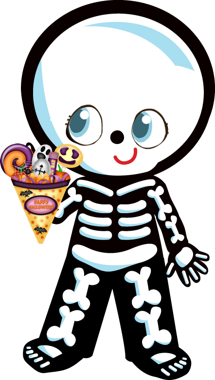 Doll Clipart Halloween - Skeleton Halloween Clipart (442x779), Png Download