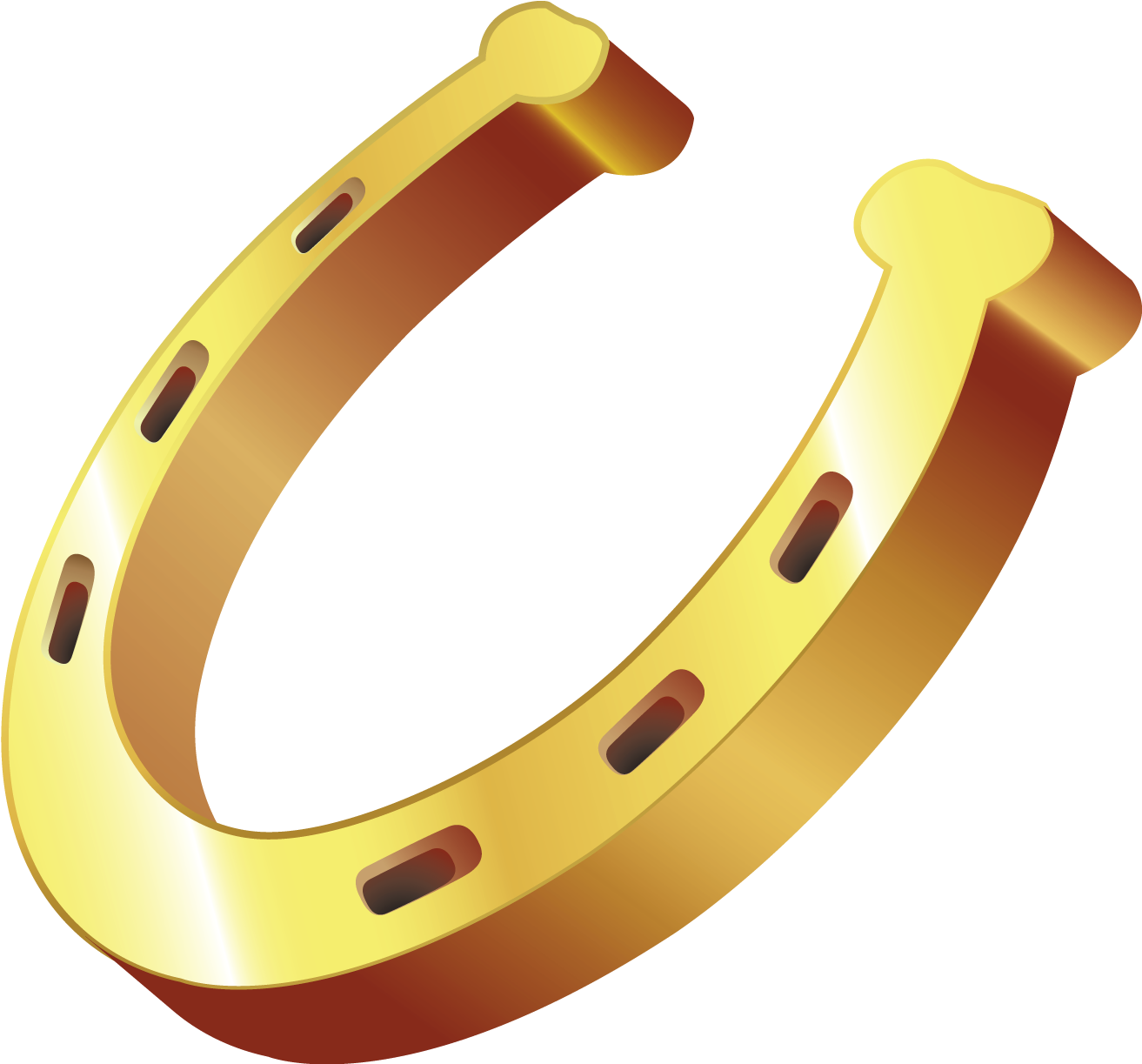Gold Horseshoe Png Clipart - Horse Shoe Clip Art Gold (1436x1293), Png Download