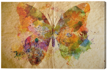 Watercolor Butterfly, Old Paper Background Canvas Print - Borboleta Psicologia (400x400), Png Download
