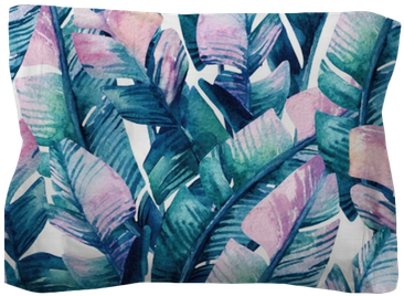 Watercolor Banana Leaf Seamless Pattern - Banana Leaves Watercolor Pattern (400x400), Png Download