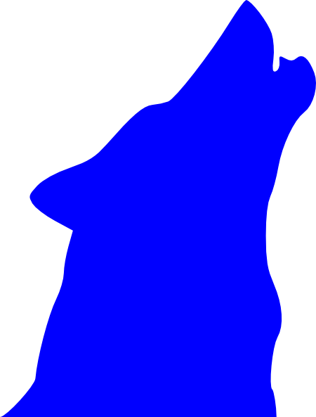 Blue Howling Wolf Svg Clip Arts 450 X 593 Px (450x593), Png Download