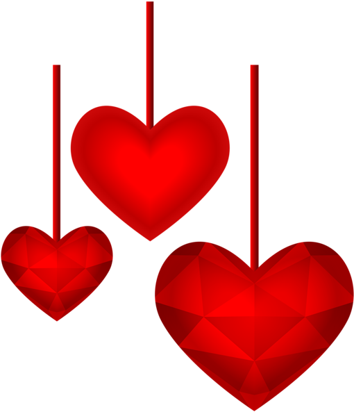 Valentine's Day Png Graphic Freeuse Download - Hanging Hearts Png Transparent (517x600), Png Download