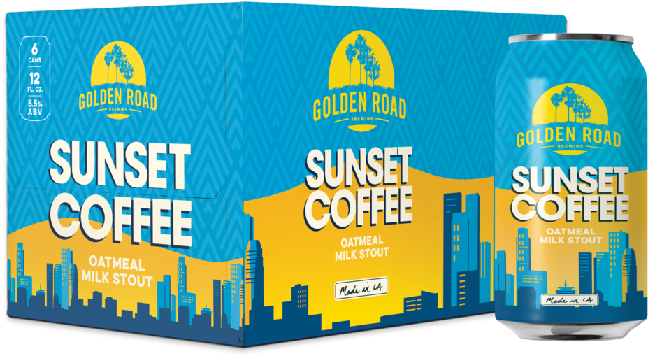 Sunset Box Can - Golden Road Brewing Sunset Coffee Oatmeal Milk Stout (1000x683), Png Download